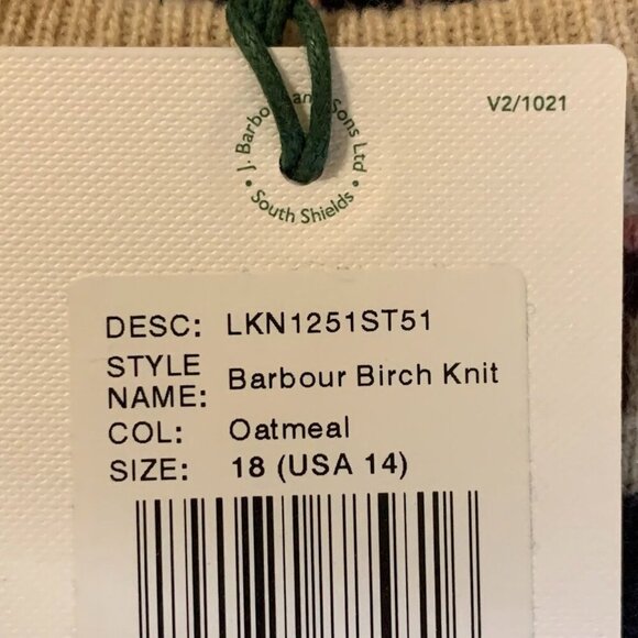Barbour‎ Women's Birch Knit Fair Isle Crew Neck Wool Blend Sweater Size 14 NWT - Picture 9 of 14